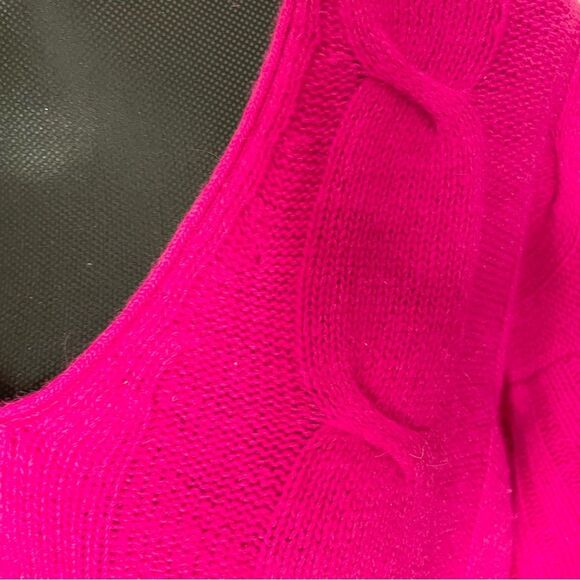 The Limited Sweater Vintage V Neck Pullover Wool Angora Rabbit Hot Pink Large - Picture 2 of 9